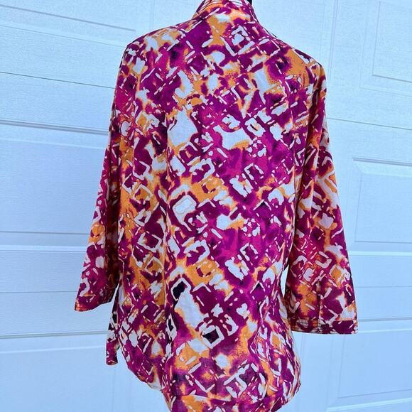 BRECKENRIDGE women's size XL, 3/4 SLEEVE, BUTTON DOWN, cotton SHIRT - Picture 3 of 11